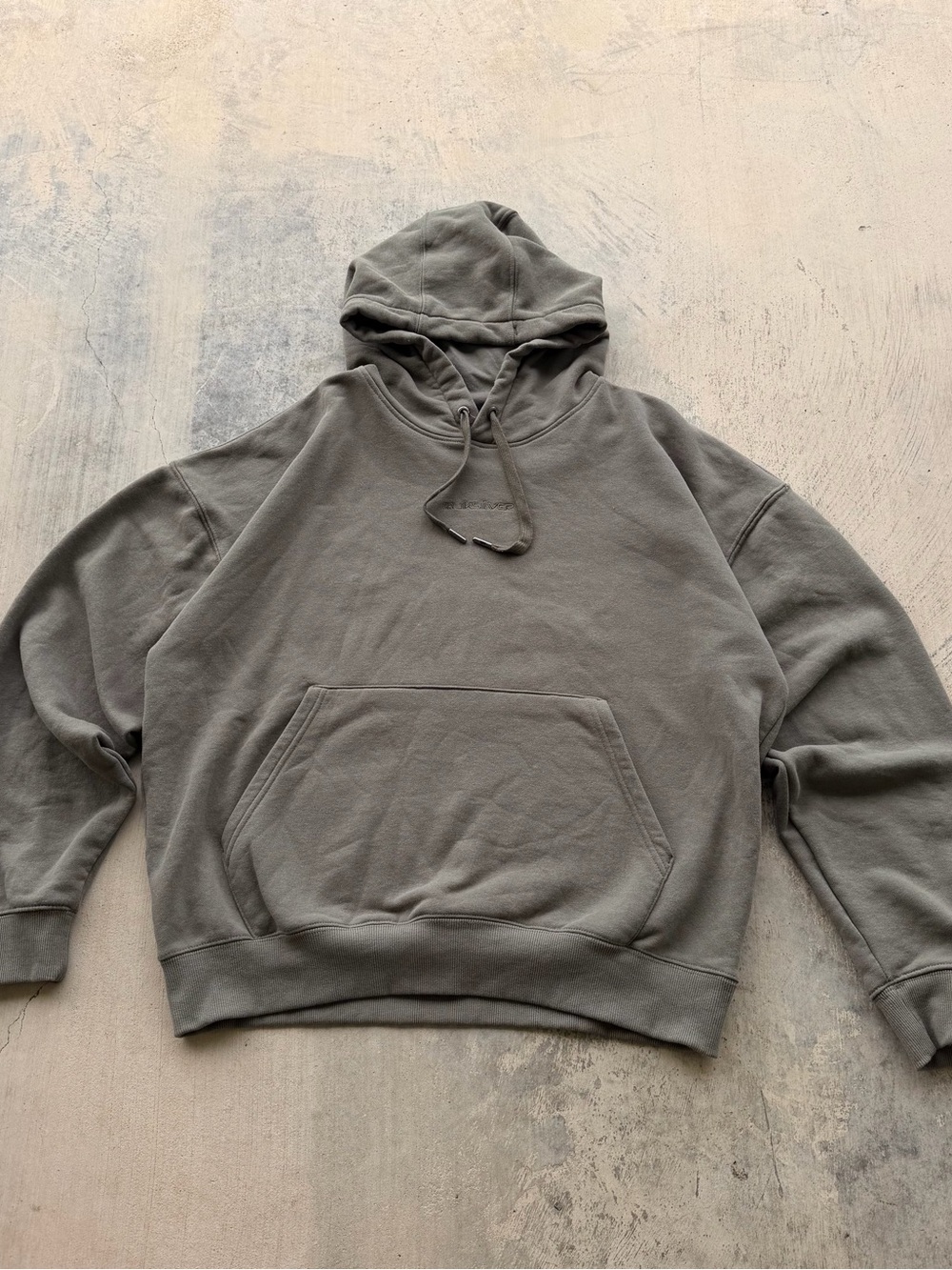 Y2K Quiksilver Men's Olive Green Hoodie - Pullover Sweatshirt